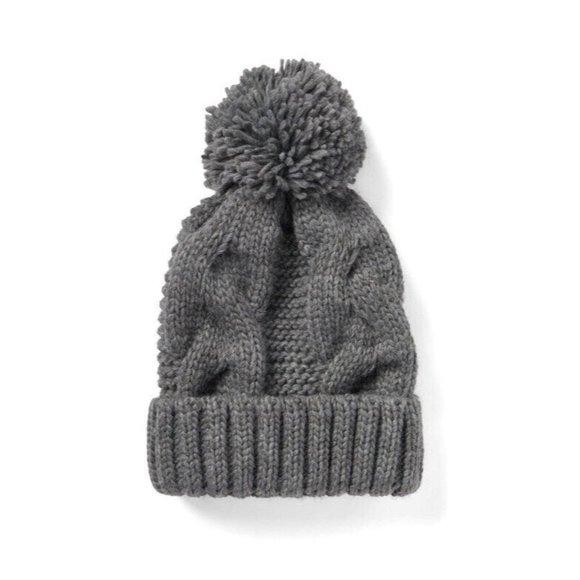 New york & co Accessories - new york & company heather gray beanie Cable Knit Pom
